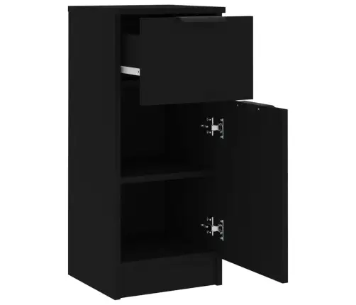 Kumodes, 2 Gab., Melnas, 30X30X70 Cm, Inženierijas Koks Vidaxl