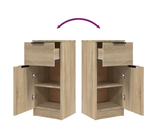 Kumodes, 2 Gab., Ozolkoka Krāsa, 30X30X70 Cm, Inženierijas Koks Vidaxl