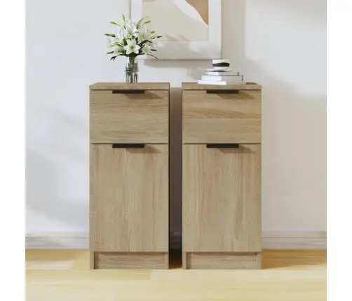 Kumodes, 2 Gab., Ozolkoka Krāsa, 30X30X70 Cm, Inženierijas Koks Vidaxl