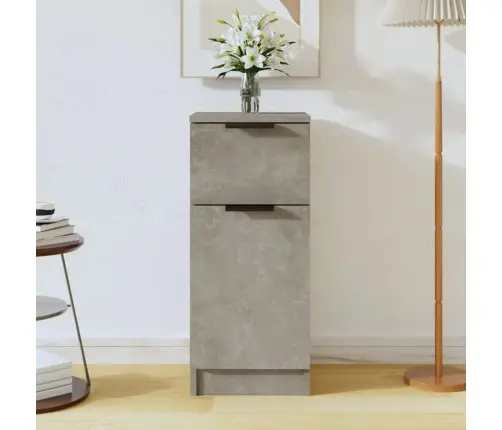 Kumode, Betona Pelēka, 30X30X70 Cm, Inženierijas Koks Vidaxl