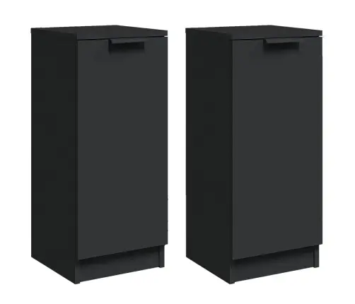 Kumodes, 2 Gab., Melnas, 30X30X70 Cm, Inženierijas Koks Vidaxl