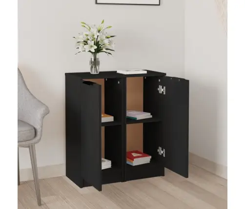 Kumodes, 2 Gab., Melnas, 30X30X70 Cm, Inženierijas Koks Vidaxl