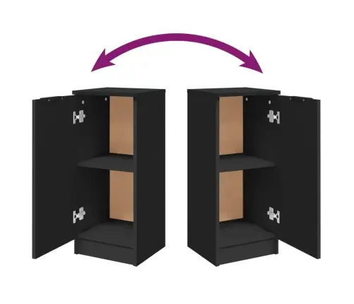 Kumodes, 2 Gab., Melnas, 30X30X70 Cm, Inženierijas Koks Vidaxl