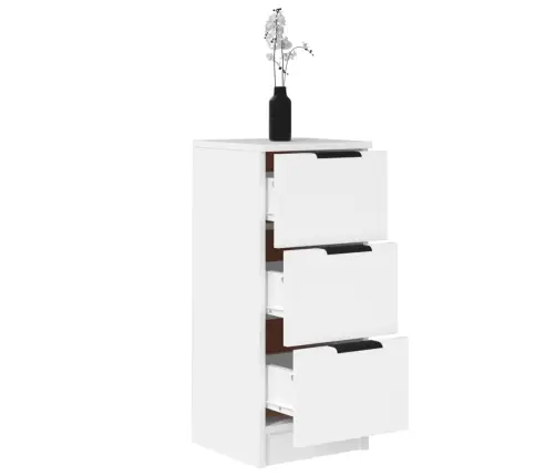 Šoninės Spintelės, 2Vnt., Baltos, 30X30X70cm Apdirbta Mediena