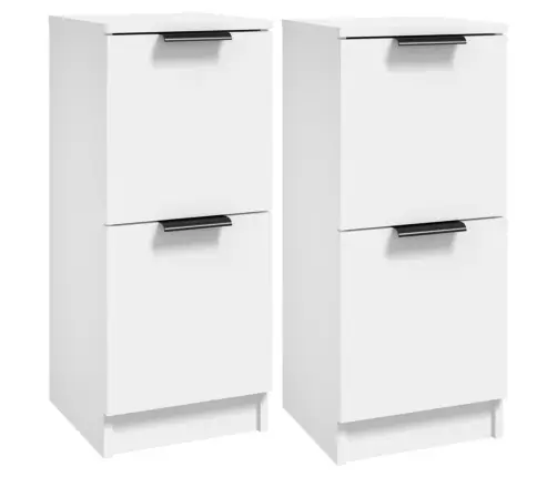 Kumodes, 2 Gab., Baltas, 30X30X70 Cm, Inženierijas Koks Vidaxl