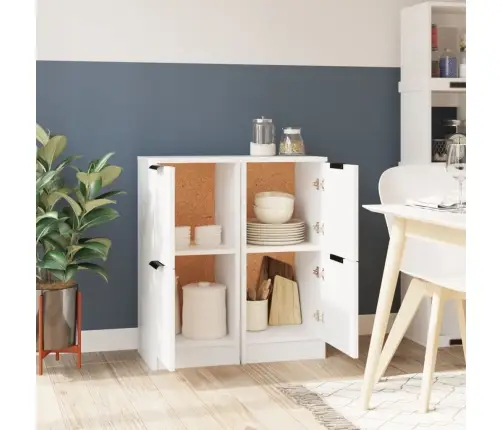 Kumodes, 2 Gab., Baltas, 30X30X70 Cm, Inženierijas Koks Vidaxl