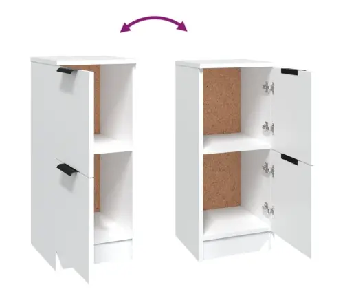 Kumodes, 2 Gab., Baltas, 30X30X70 Cm, Inženierijas Koks Vidaxl