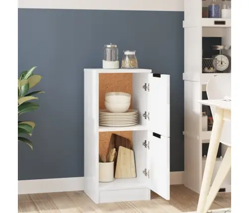 Puhvetkapp, Kõrgläikega Valge, 30X30X70 cm Tehispuit