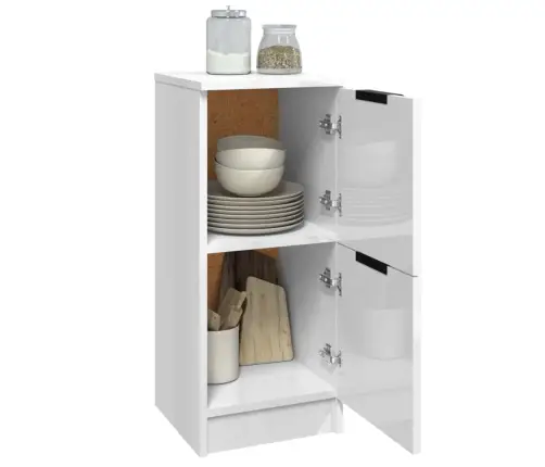 Puhvetkapp, Kõrgläikega Valge, 30X30X70 cm Tehispuit