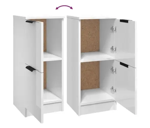 Puhvetkapp, Kõrgläikega Valge, 30X30X70 cm Tehispuit