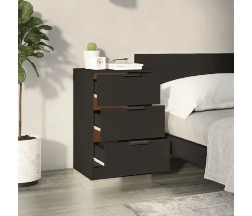 Naktinė Spintelė, Juodos Spalvos, 40X36X65Cm
