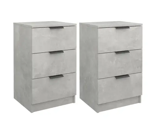 Naktsskapīši, 2 Gab., Betona Pelēki, 40X36X65 Cm Vidaxl