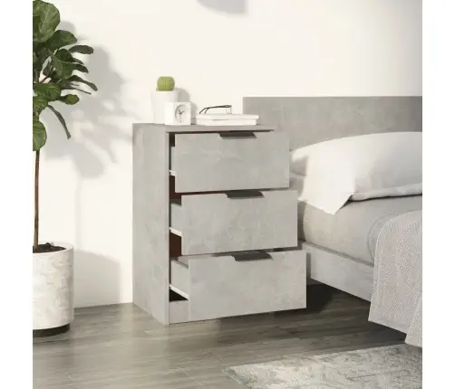 Naktsskapīši, 2 Gab., Betona Pelēki, 40X36X65 Cm Vidaxl