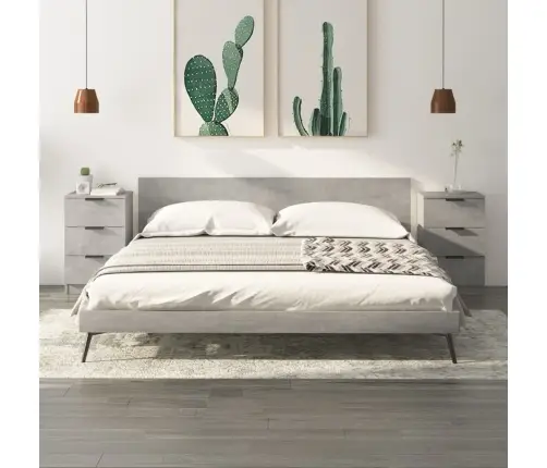 Naktsskapīši, 2 Gab., Betona Pelēki, 40X36X65 Cm Vidaxl