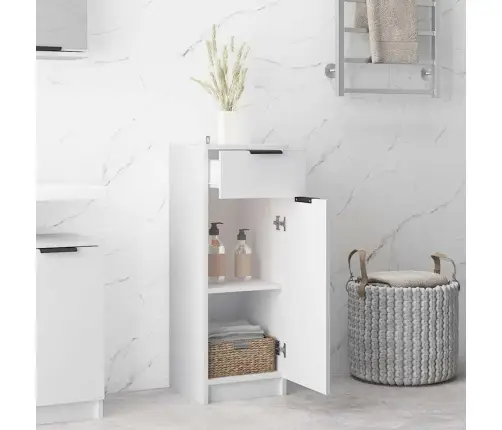 Vannasistabas Skapītis, Balts, 32X33,5X90 Cm, Inženierijas Koks Vidaxl