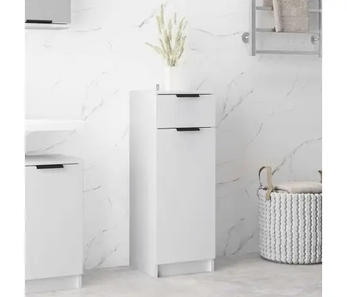 Vannasistabas Skapītis, Balts, 32X33,5X90 Cm, Inženierijas Koks Vidaxl