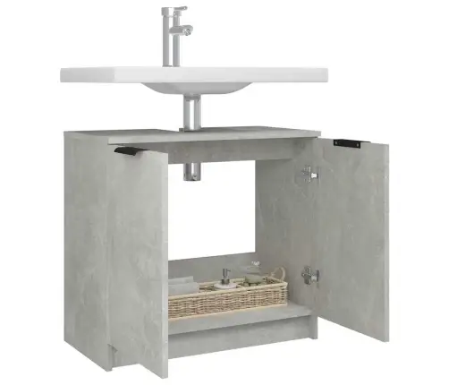 Vannasistabas Skapis, Pelēks, 64,5X33,5X59Cm, Inženierijas Koks Vidaxl