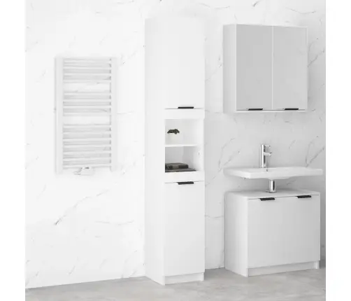 Vannitoakapp, Valge, 32 X 34 X 188,5 cm Tehispuit