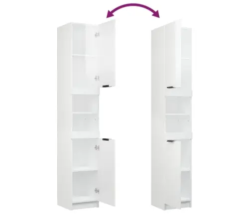 Vannasistabas Skapis, Balts, 32X34X188,5 Cm, Inženierijas Koks Vidaxl