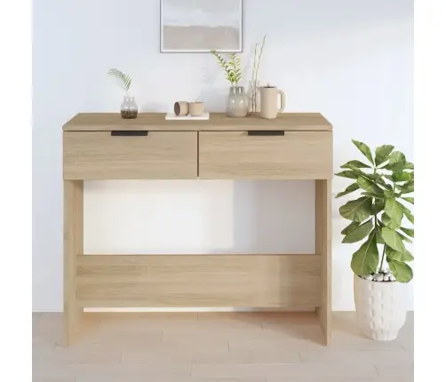 Konsoles Galdiņš, Ozola Krāsa, 90X36X75 Cm, Inženierijas Koks Vidaxl