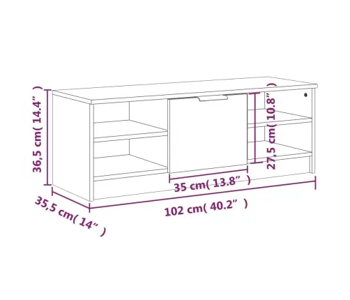 Tv Skapītis, Ozolkoka Krāsa, 102X35,5X36,5Cm, Inženierijas Koks Vidaxl