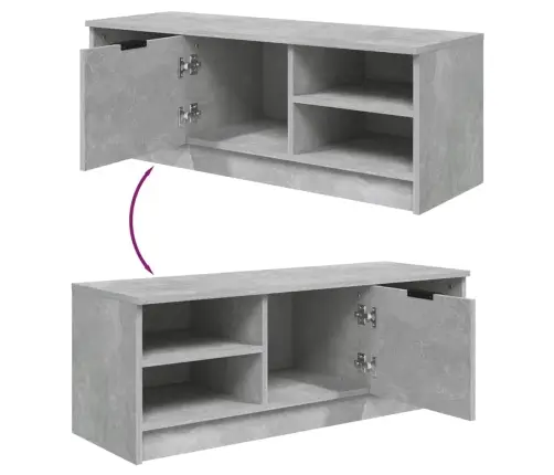 Tv Skapītis, Betona Pelēks, 102X35,5X36,5 Cm, Inženierijas Koks Vidaxl