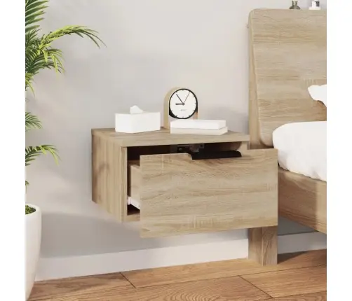 Sienas Naktsskapītis, Ozolkoka Krāsa, 34X30X20 Cm Vidaxl