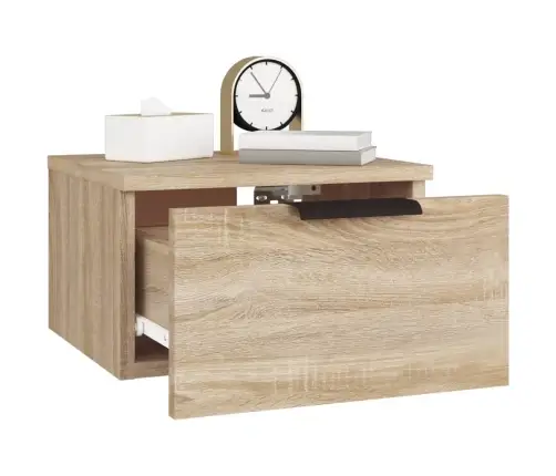 Sienas Naktsskapītis, Ozolkoka Krāsa, 34X30X20 Cm Vidaxl