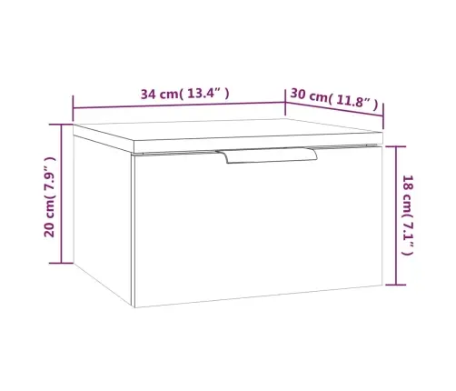 Sienas Naktsskapītis, Ozolkoka Krāsa, 34X30X20 Cm Vidaxl