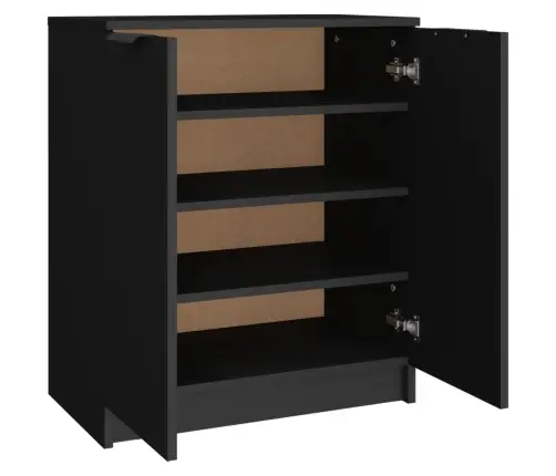 Apavu Plaukts, Melns, 59X35X70 Cm, Inženierijas Koks Vidaxl