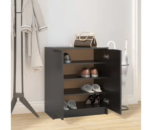 Apavu Plaukts, Melns, 59X35X70 Cm, Inženierijas Koks Vidaxl