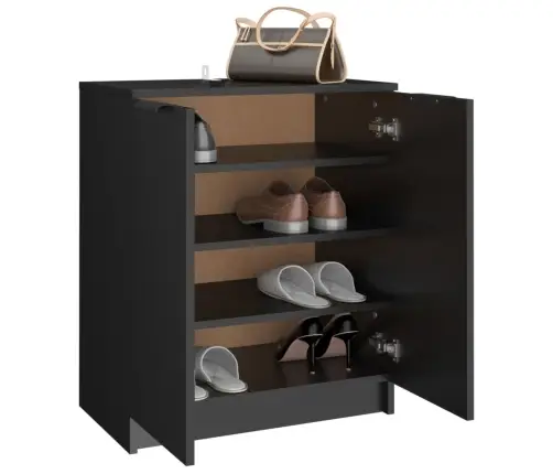 Apavu Plaukts, Melns, 59X35X70 Cm, Inženierijas Koks Vidaxl