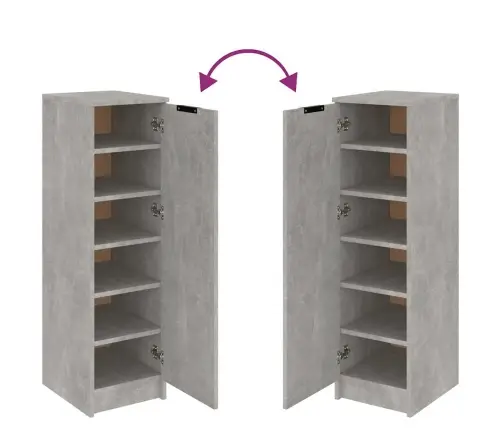 Spintelė Batams, Betono Pilka, 30X35X100cm Apdirbta Mediena