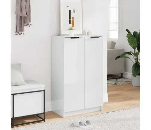 Jalatsikapp, Kõrgläikega Valge, 59X35X100,5 cm Tehispuit