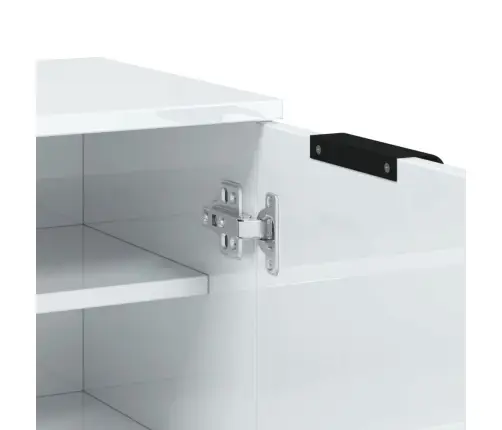 Jalatsikapp, Kõrgläikega Valge, 59X35X100,5 cm Tehispuit