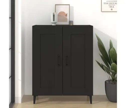 Kumode, Melna, 69,5X34X90 Cm, Inženierijas Koks Vidaxl