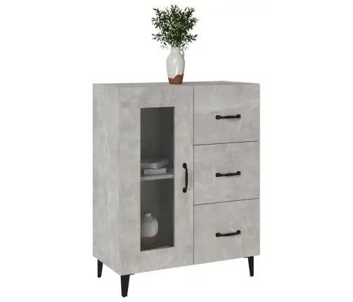Kumode, Betona Pelēka, 69,5X34X90 Cm, Inženierijas Koks Vidaxl
