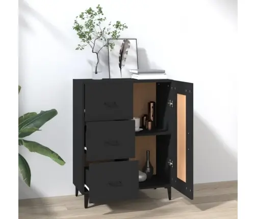 Puhvetkapp, Must, 69,5 X 34 X 90 cm Tehispuit