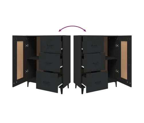 Puhvetkapp, Must, 69,5 X 34 X 90 cm Tehispuit