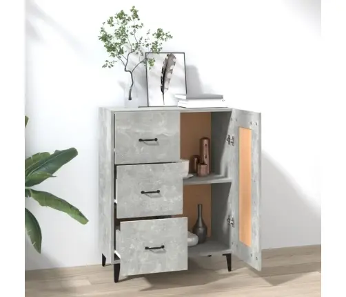 Kumode, Betona Pelēka, 69,5X34X90 Cm, Inženierijas Koks Vidaxl