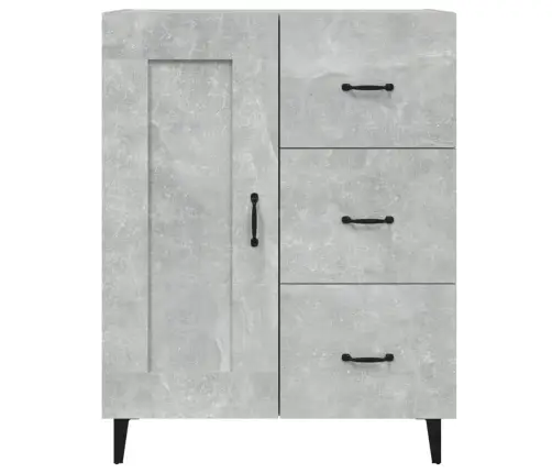 Kumode, Betona Pelēka, 69,5X34X90 Cm, Inženierijas Koks Vidaxl
