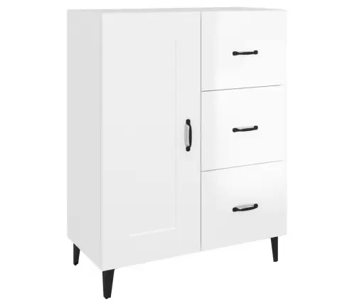 Kumode, Spīdīgi Balta, 69,5X34X90 Cm, Inženierijas Koks Vidaxl