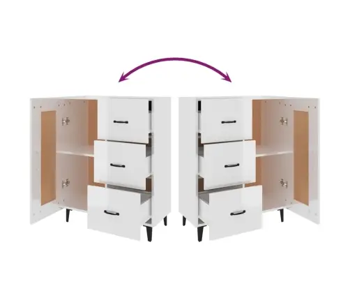 Kumode, Spīdīgi Balta, 69,5X34X90 Cm, Inženierijas Koks Vidaxl