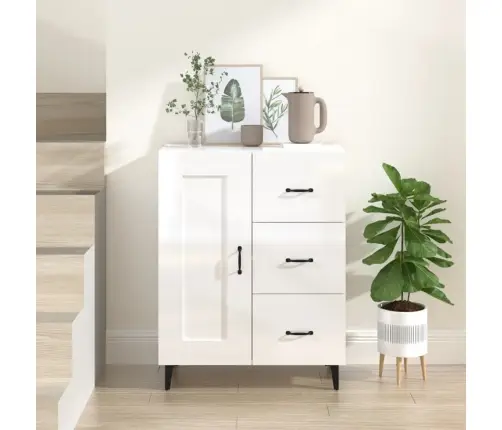 Kumode, Spīdīgi Balta, 69,5X34X90 Cm, Inženierijas Koks Vidaxl