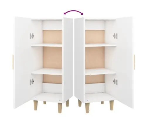 Kumode, Balta, 34,5X34X90 Cm, Inženierijas Koks Vidaxl