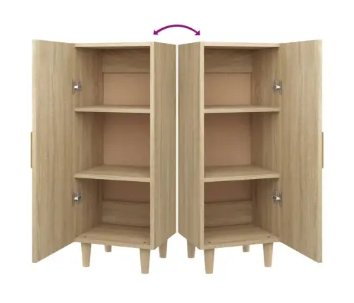 Kumode, Ozolkoka Krāsa, 34,5X34X90 Cm, Inženierijas Koks Vidaxl