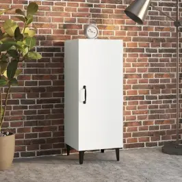 Kumode, Balta, 34,5X34X90 Cm, Inženierijas Koks Vidaxl