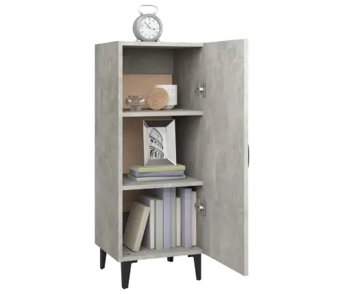 Kumode, Betona Pelēka, 34,5X34X90 Cm, Inženierijas Koks Vidaxl