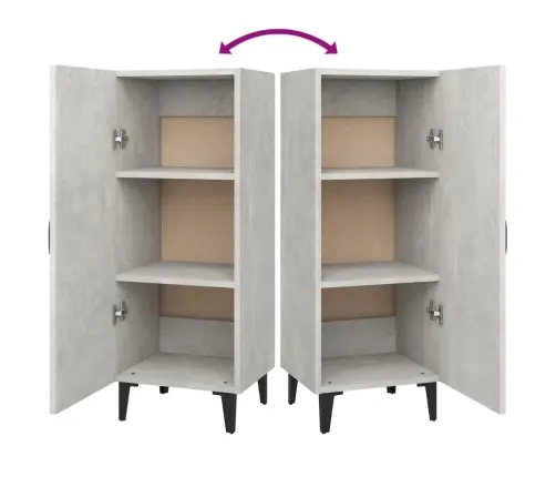 Kumode, Betona Pelēka, 34,5X34X90 Cm, Inženierijas Koks Vidaxl