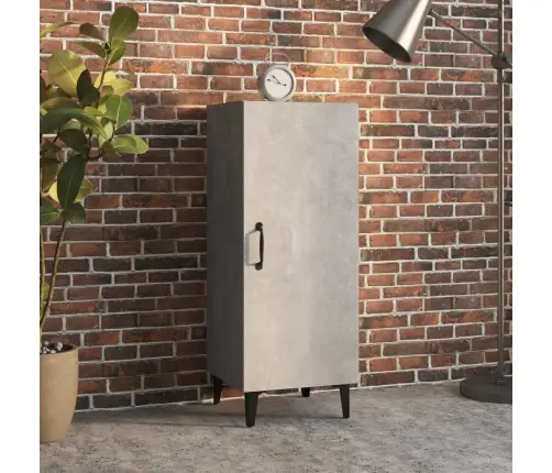 Kumode, Betona Pelēka, 34,5X34X90 Cm, Inženierijas Koks Vidaxl